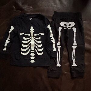 Simple Joys Skeleton Costume/Pajama Set - Black and White